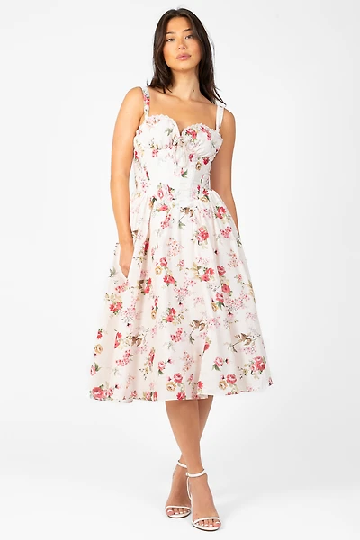 Amelina Floral Midi Dress