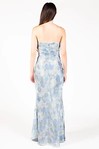 Novalie Floral Satin Maxi Dress
