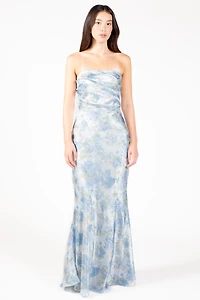 Novalie Floral Satin Maxi Dress