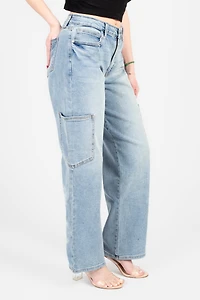 Just Black Denim® Cargo Straight Leg Jeans
