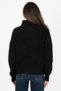 Jodie Mock Neck Ribbed Sweater