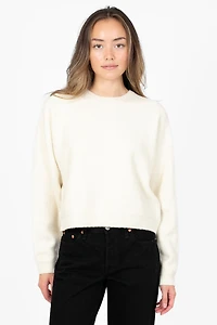 Rosy Cropped Knit Sweater
