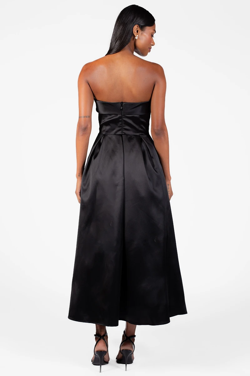 Marcella Tube Satin Midi Dress