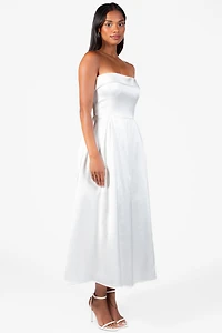 Marcella Tube Satin Midi Dress