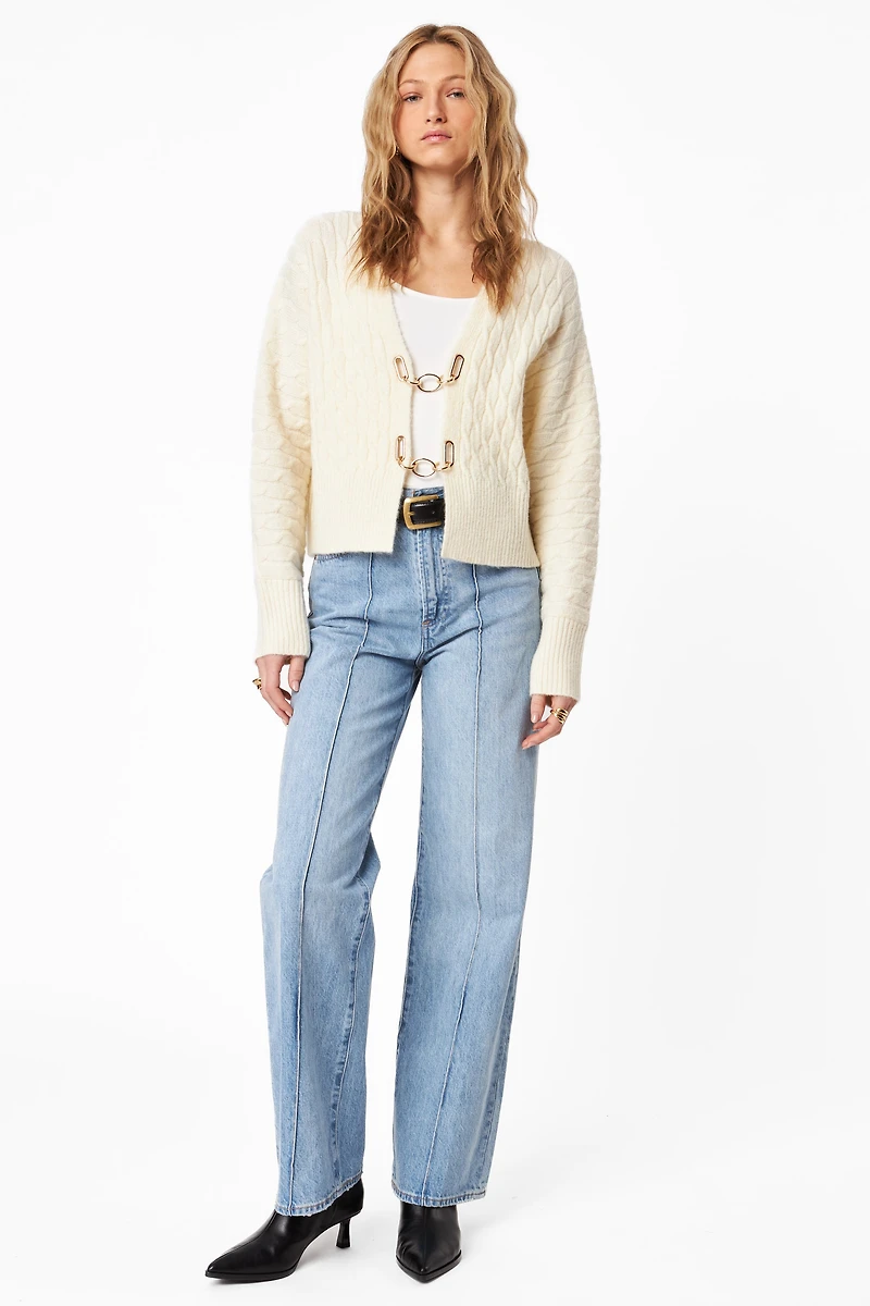 John + Jenn® Emile Gold Buckle Cardigan