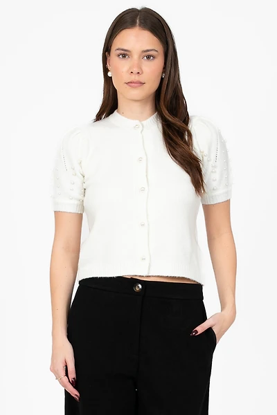 John + Jenn® Arden Pearl Embellished Cardigan