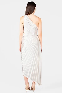 Reagan One Shoulder Pleated Hi Lo Maxi Dress