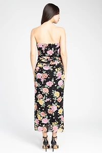 Elise Floral Ruched Maxi Dress
