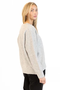Lyla + Luxe® Heart Stitch Crew Neck Sweater