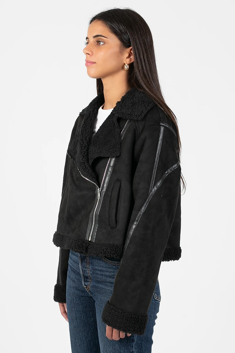 Maren Sherpa Lined Suede Jacket