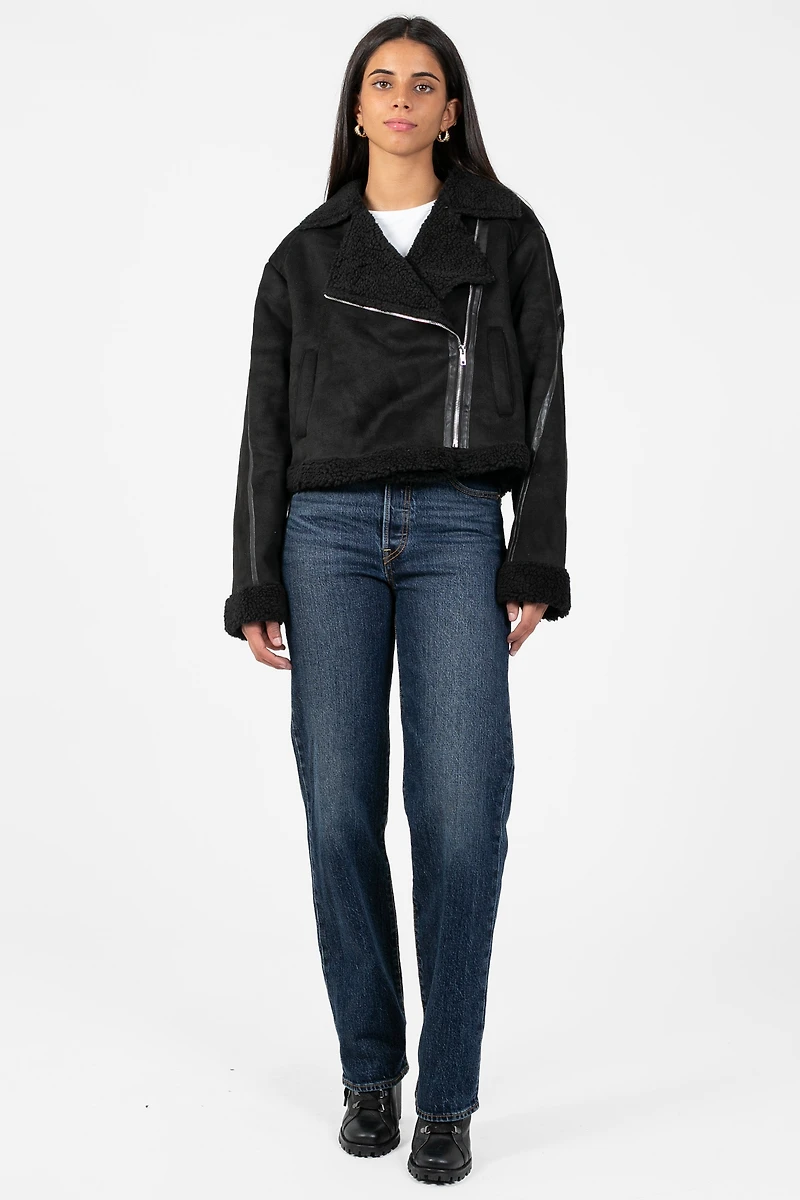 Maren Sherpa Lined Suede Jacket