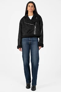 Maren Sherpa Lined Suede Jacket