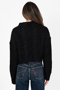 Vivienne Turtleneck Fuzzy Cable Sweater