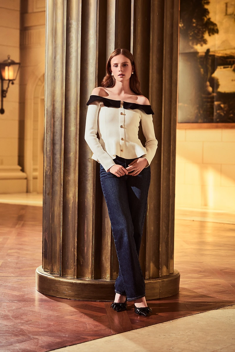 Felicity Contrast Peplum Sweater