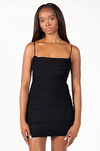 Gweny Mesh Ruched Mini Dress