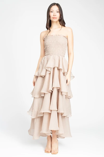 Marlow Smocked Tiered Ruffle Maxi Dress