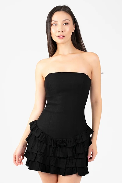 Enigma Ruffle Mini Dress
