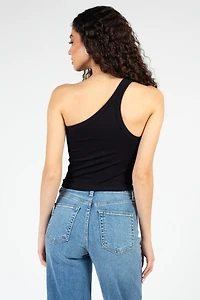 Nikibiki Ribbed One Shoulder Crop Top