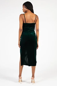 Maya Tulip Bottom Velvet Midi Dress