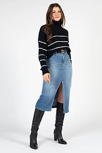 Ambrielle Turtleneck Stripe Sweater
