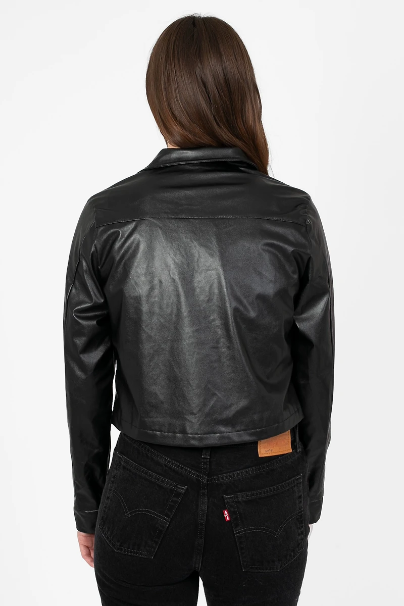 Sammie Vegan Leather Crop Jacket