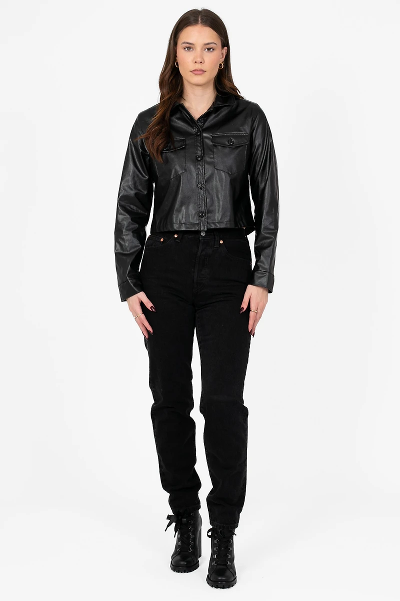 Sammie Vegan Leather Crop Jacket