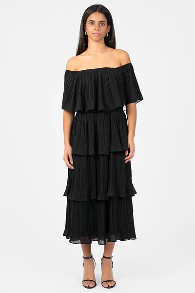 Marianne Pleated Midi Dress