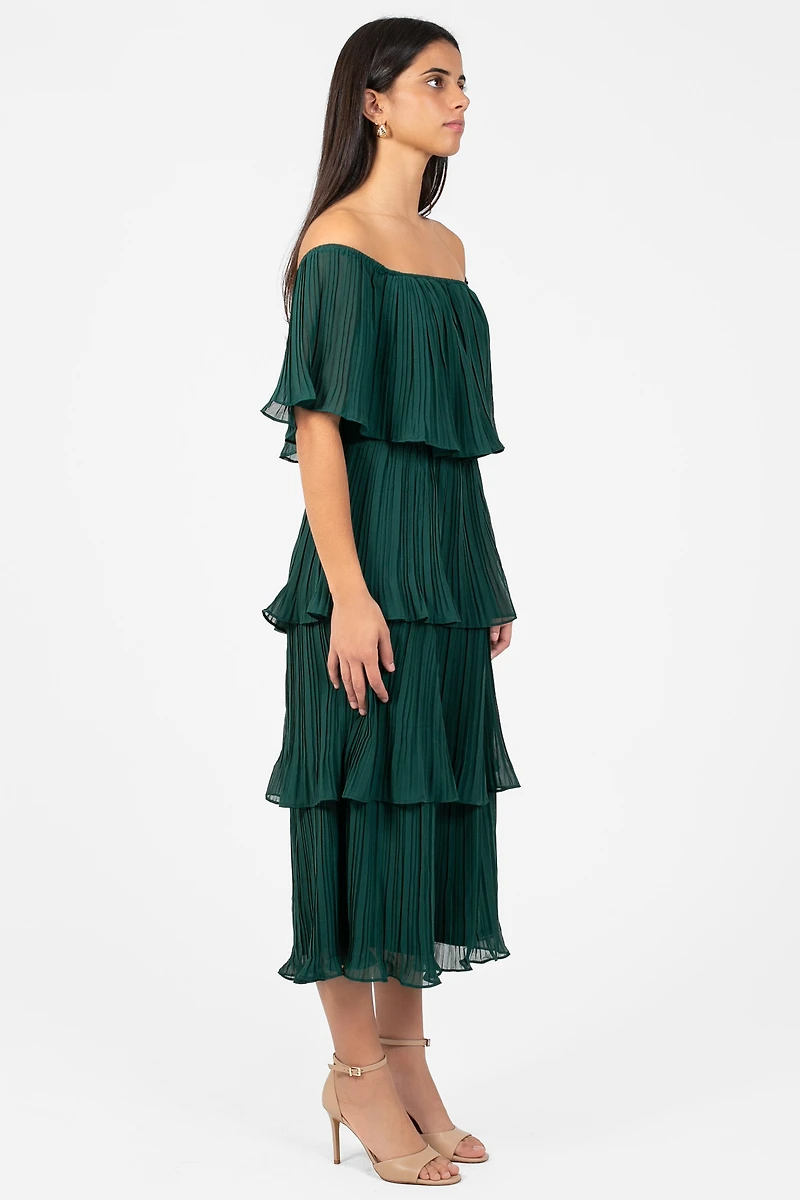 Marianne Pleated Midi Dress