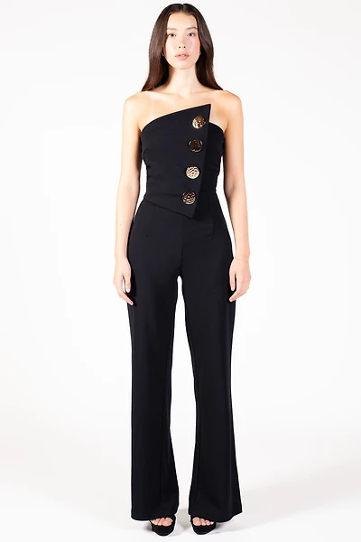 Rosavind Strapless Asymmetrical Jumpsuit