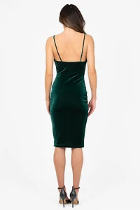 Evie Velvet Fitted Midi Dress