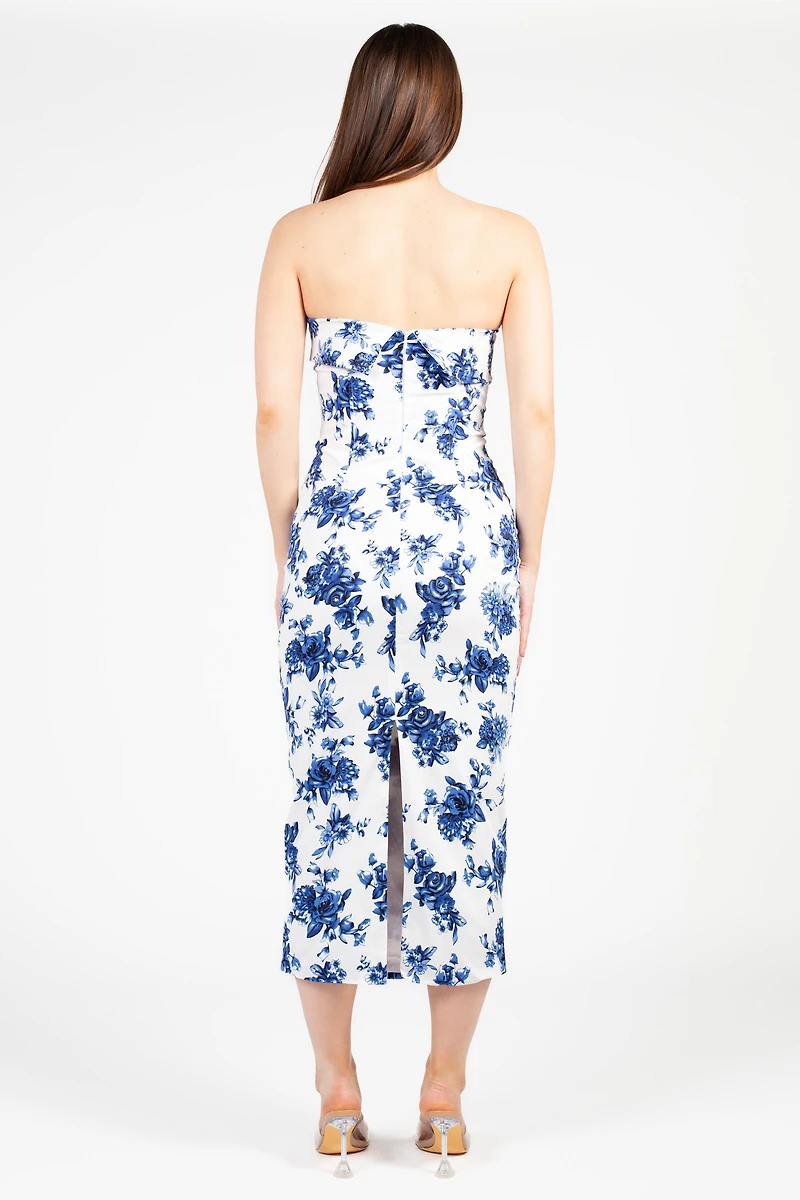 Alina Floral Bodycon Midi Dress