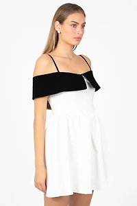 Nola Bow Contrast Mini Dress