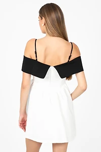 Nola Bow Contrast Mini Dress