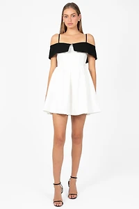 Nola Bow Contrast Mini Dress