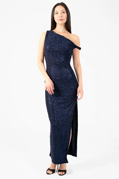 Midnight Muse Ruched Maxi Dress