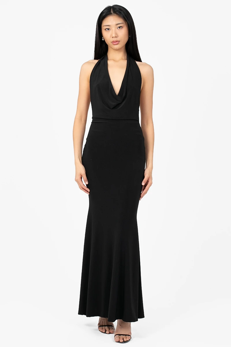 Odessa Cowl Halter Midi Dress