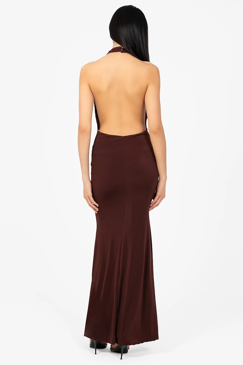 Odessa Cowl Halter Midi Dress