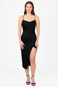 Alma Ruched Midi Dress