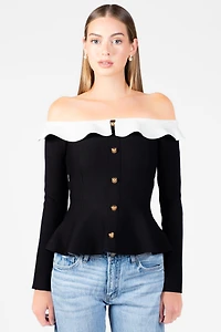Felicity Contrast Peplum Sweater