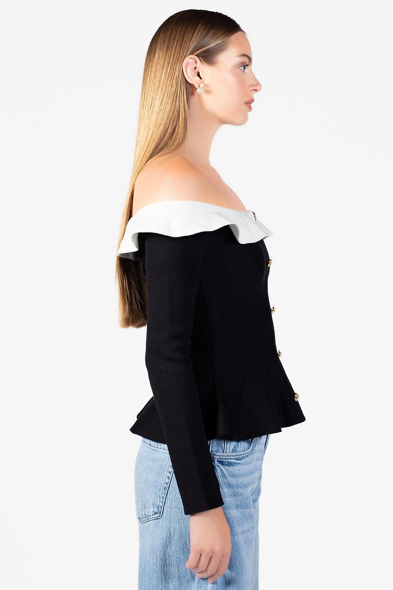 Felicity Contrast Peplum Sweater