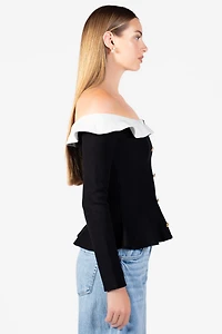 Felicity Contrast Peplum Sweater