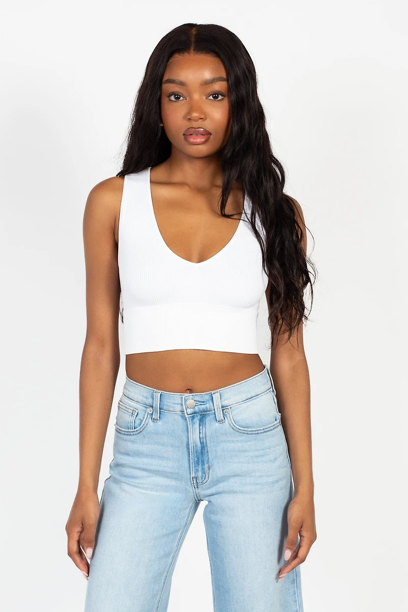 Nikibiki® Ribbed Deep V Tank Top