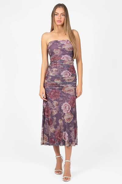 Sabine Mesh Floral Midi Dress