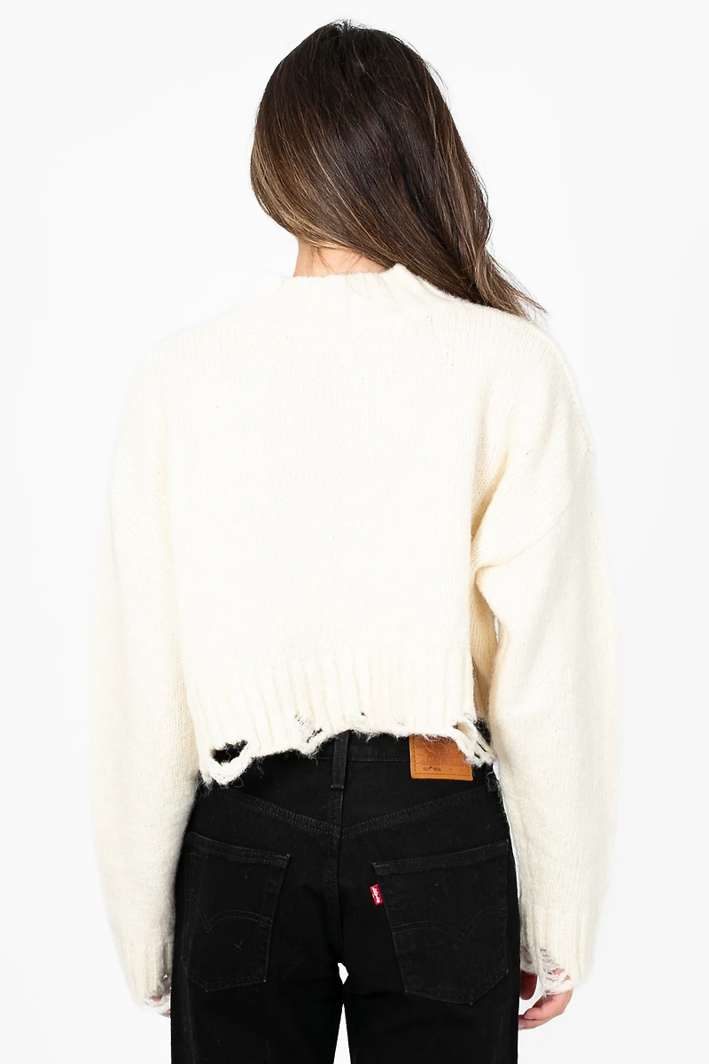 Angela Distressed Crop Sweater