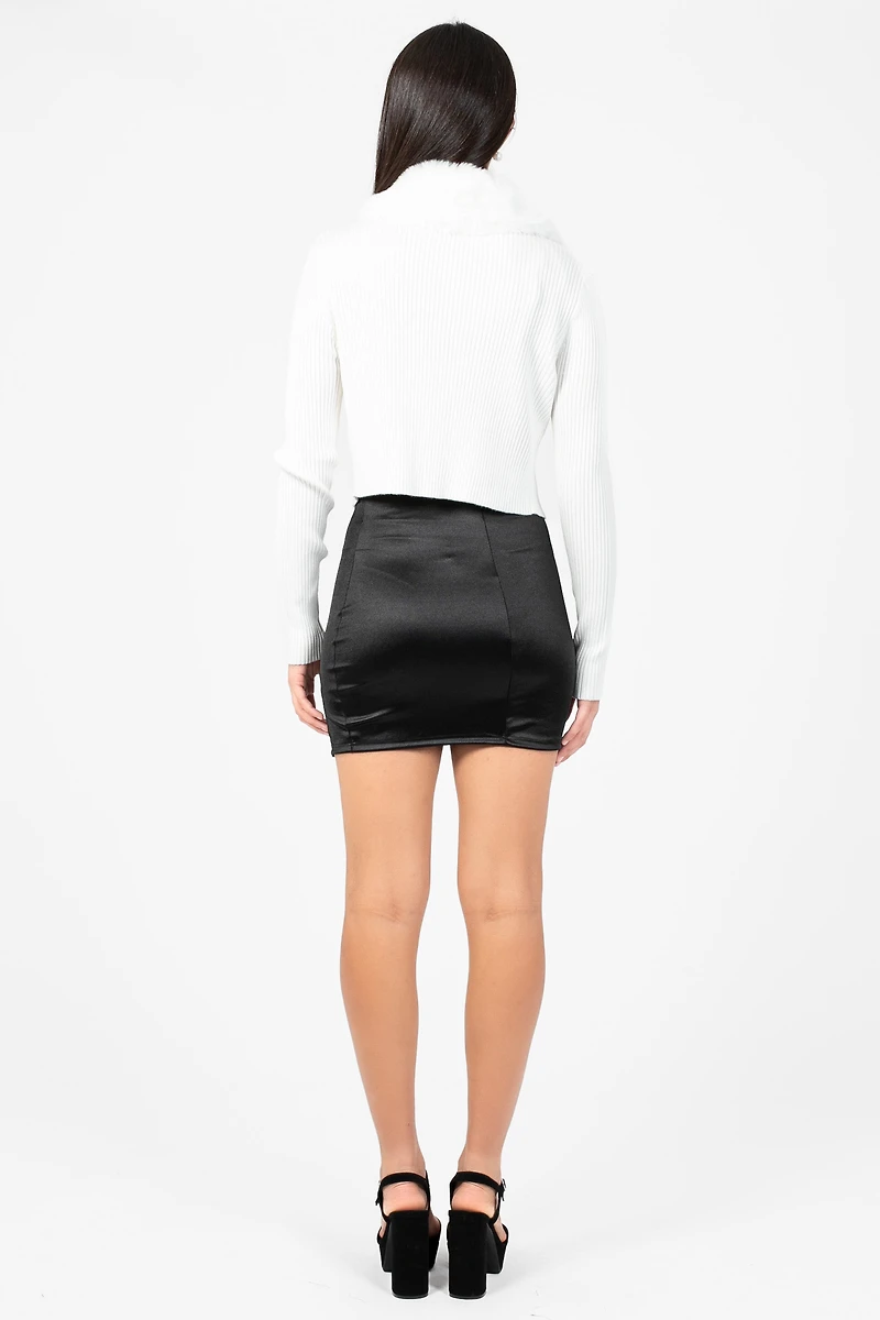 Aubrey Satin Mini Skirt