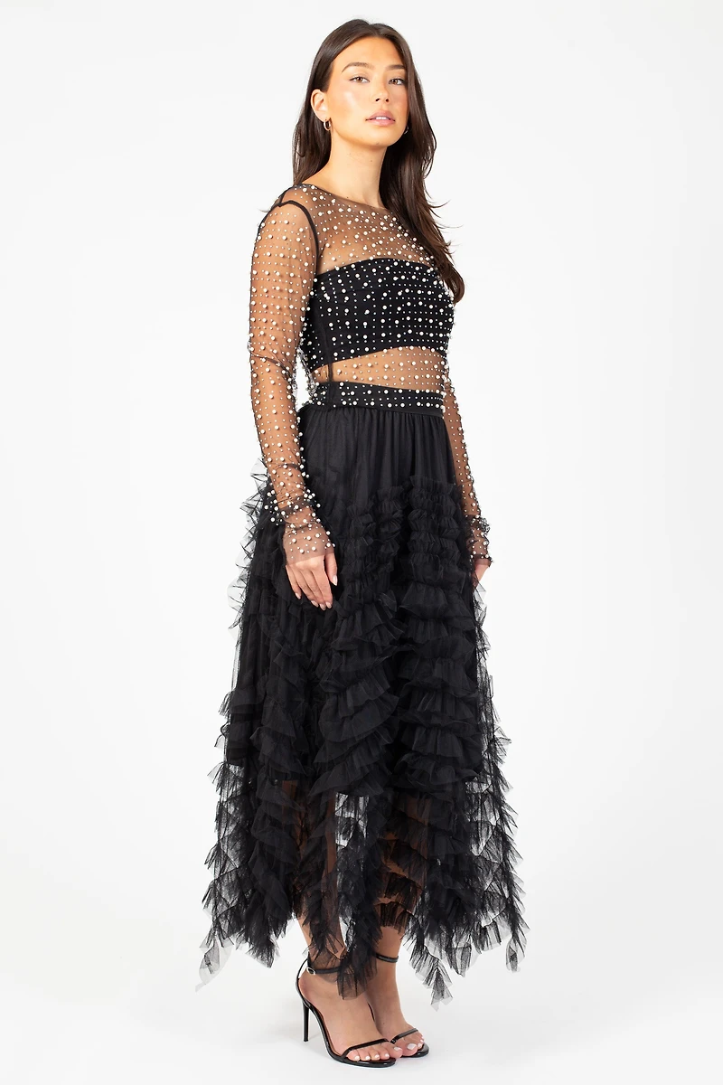 Robin Ruffle Tulle Midi Skirt