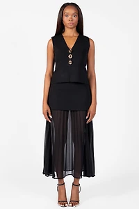 Saylor Button Vest Cardigan