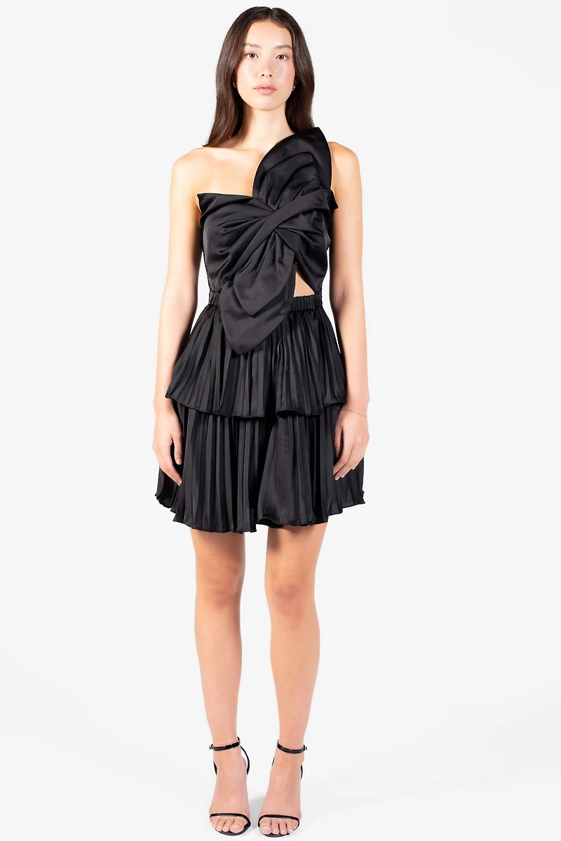 Lucetta Knotted Satin Mini Dress