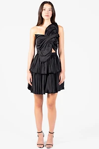 Lucetta Knotted Satin Mini Dress
