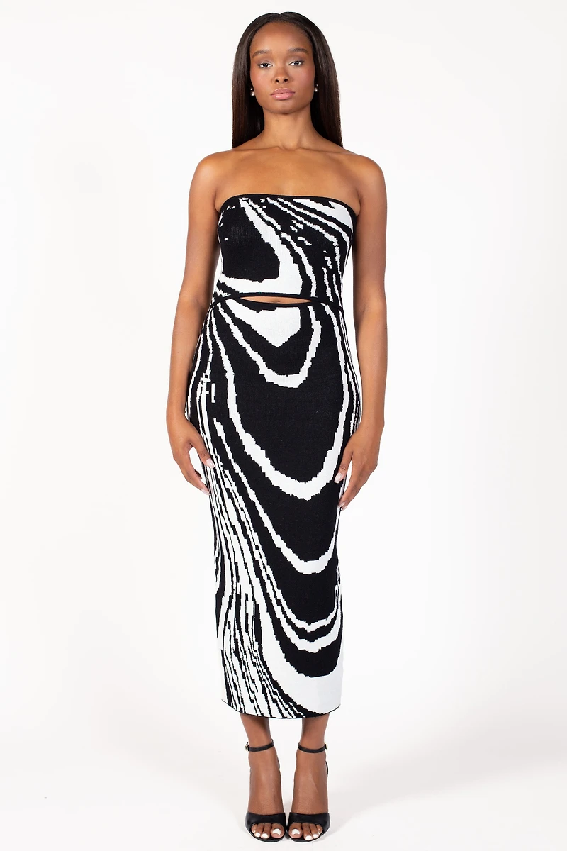 Andrea Abstract Print Midi Dress